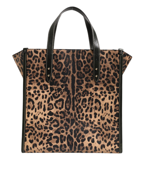 Dolce & Gabbana Leopard-Print Leather Tote Bag in Multicolor for Women